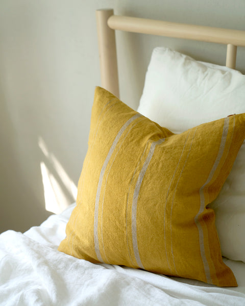 Linen cushion cover in beautiful mustard color